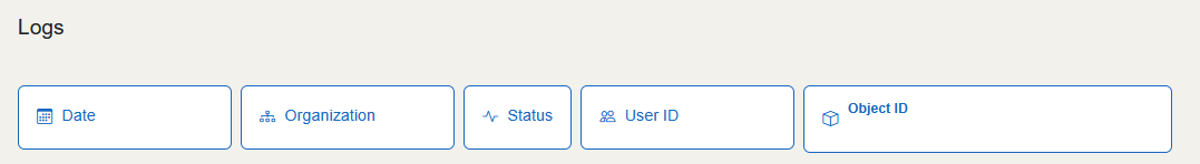 The filter fields are after the "Logs" header.